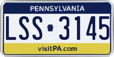 PA license plate LSS3145