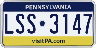 PA license plate LSS3147
