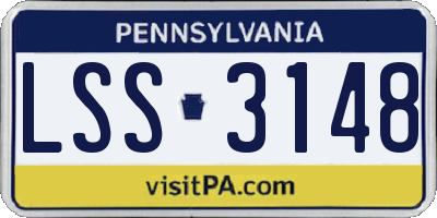 PA license plate LSS3148