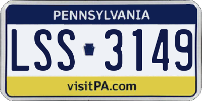 PA license plate LSS3149