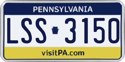 PA license plate LSS3150