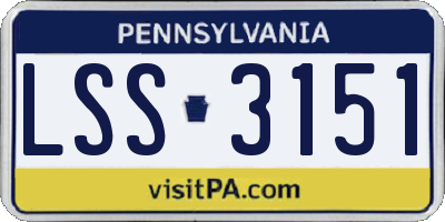 PA license plate LSS3151