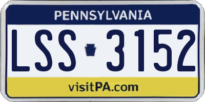 PA license plate LSS3152