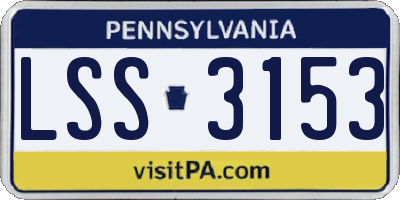 PA license plate LSS3153