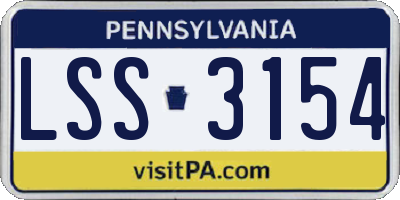 PA license plate LSS3154