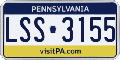 PA license plate LSS3155