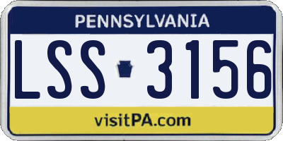 PA license plate LSS3156