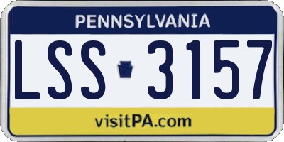PA license plate LSS3157