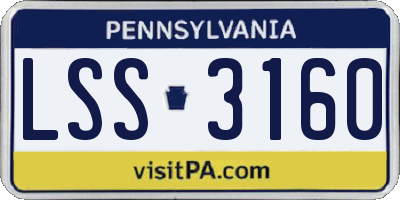 PA license plate LSS3160