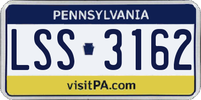 PA license plate LSS3162