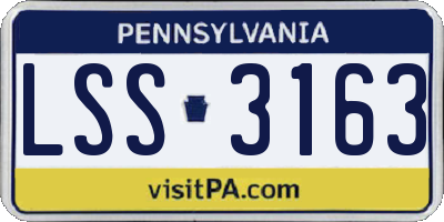 PA license plate LSS3163