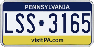 PA license plate LSS3165