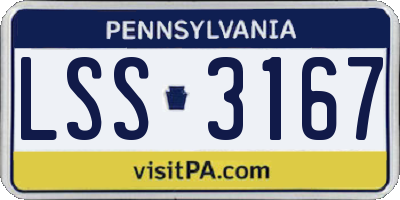 PA license plate LSS3167