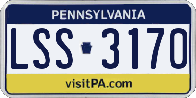 PA license plate LSS3170