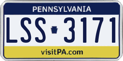 PA license plate LSS3171