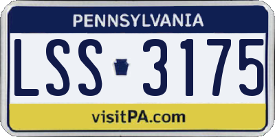 PA license plate LSS3175
