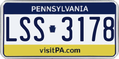 PA license plate LSS3178