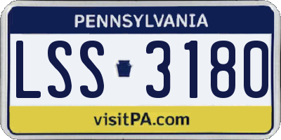 PA license plate LSS3180