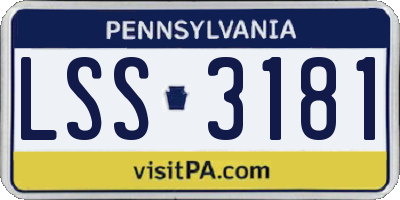 PA license plate LSS3181