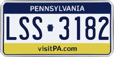PA license plate LSS3182