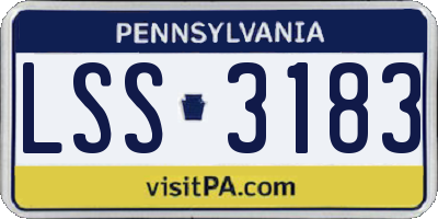 PA license plate LSS3183
