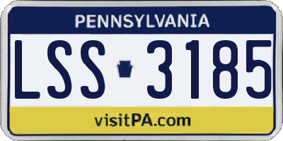 PA license plate LSS3185