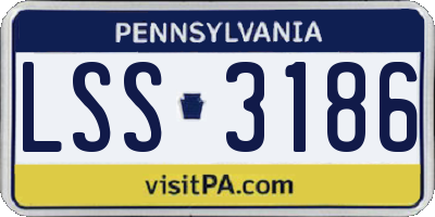 PA license plate LSS3186