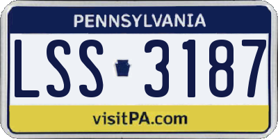 PA license plate LSS3187