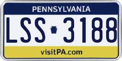 PA license plate LSS3188