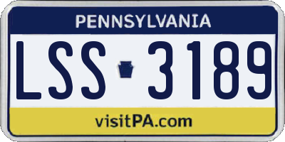 PA license plate LSS3189