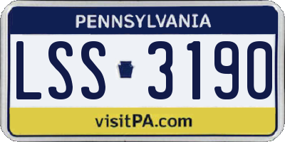 PA license plate LSS3190