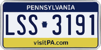 PA license plate LSS3191