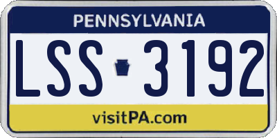 PA license plate LSS3192