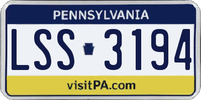 PA license plate LSS3194