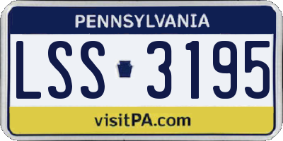 PA license plate LSS3195