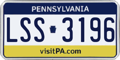 PA license plate LSS3196