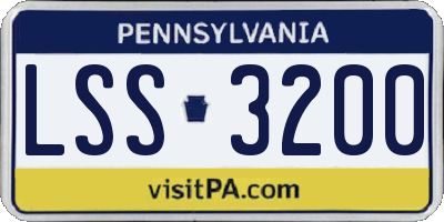PA license plate LSS3200