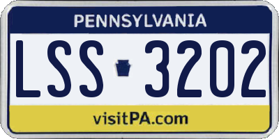 PA license plate LSS3202