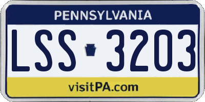 PA license plate LSS3203