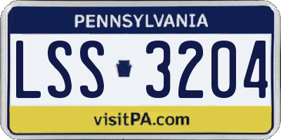 PA license plate LSS3204