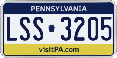 PA license plate LSS3205