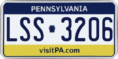 PA license plate LSS3206