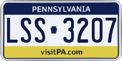 PA license plate LSS3207
