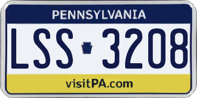 PA license plate LSS3208