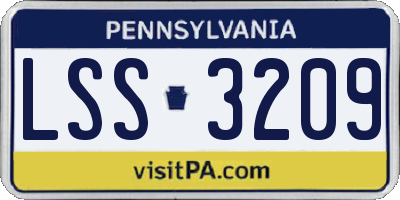 PA license plate LSS3209