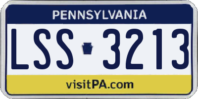 PA license plate LSS3213