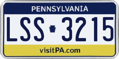 PA license plate LSS3215