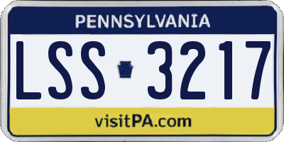 PA license plate LSS3217