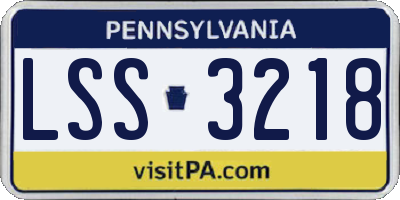 PA license plate LSS3218