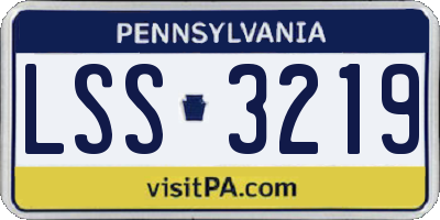 PA license plate LSS3219